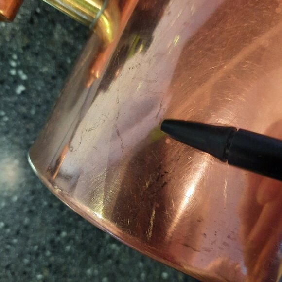 Vintage Solid Copper Pitcher, 7 1/2" Tall/4 1/2" Diameter - Picture 10 of 11